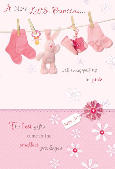 Words & Wishes 'A new Little Princess' New Baby Card