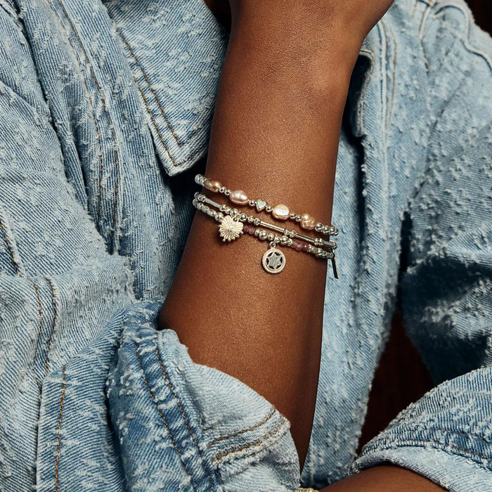 Chlobo With Love Pink Pearl Silver Bracelet