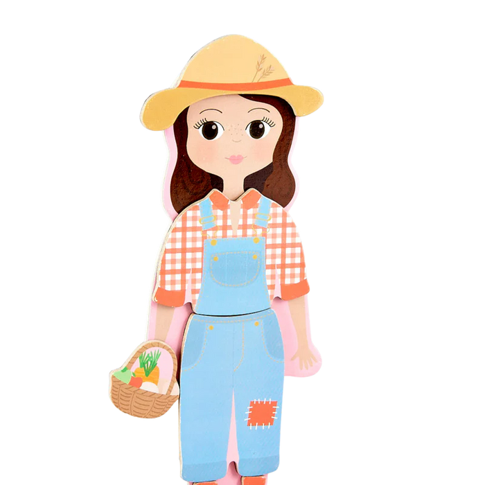Floss & Rock Wooden Magnetic Dress Up Doll - Sofia