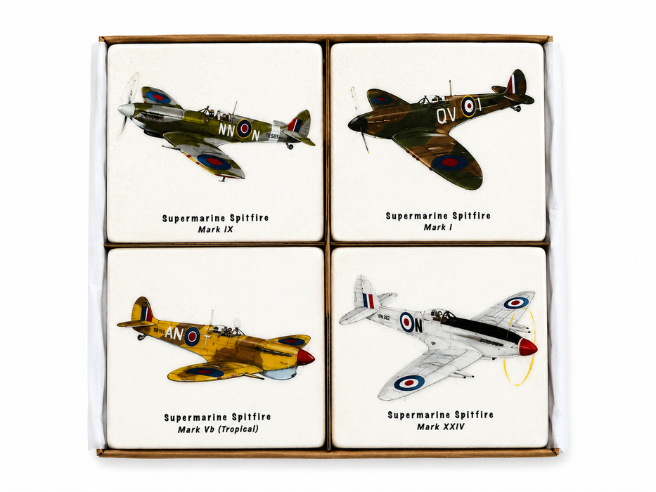 Marble Coaster Set - Spitfire Planes