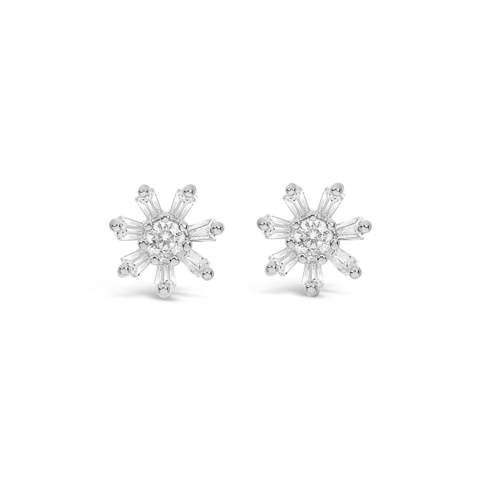 Park Lane White Stones Star Silver Plated Earrings