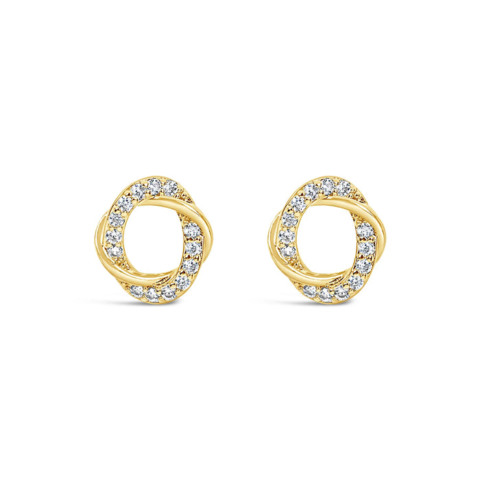 Park Lane Gold Plated Stud Earrings with CZ Stones