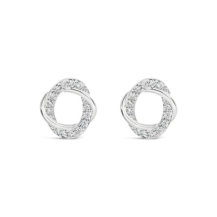 Park Lane Silver Plated Stud Earrings with CZ Stones