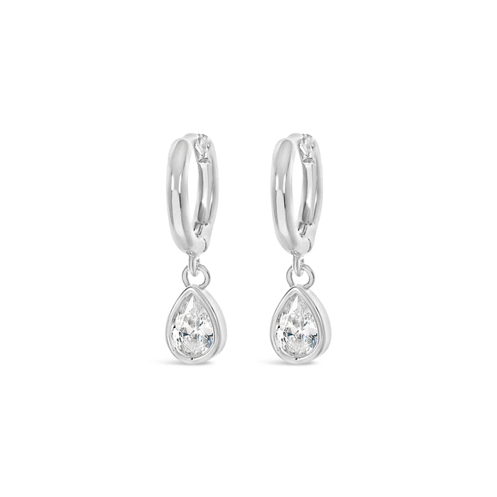 Park Lane Silver Plated Hoop Earrings with CZ Stones