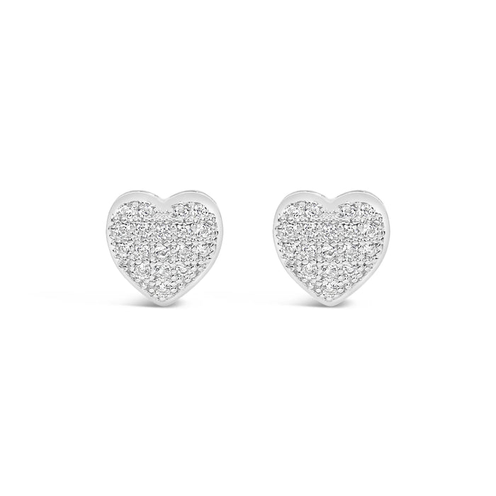 Park Lane Silver Plated Heart Stud Earrings with CZ Stones