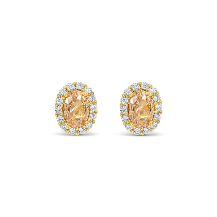 Park Lane Gold Plated Stud Earrings with CZ Stones