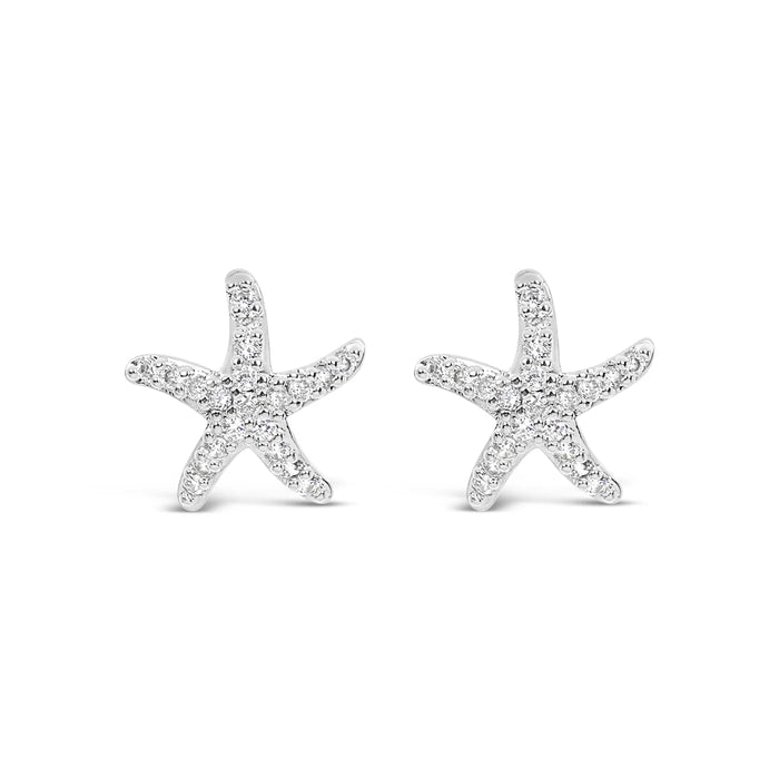 Park Lane Silver Starfish With CZ Earrings