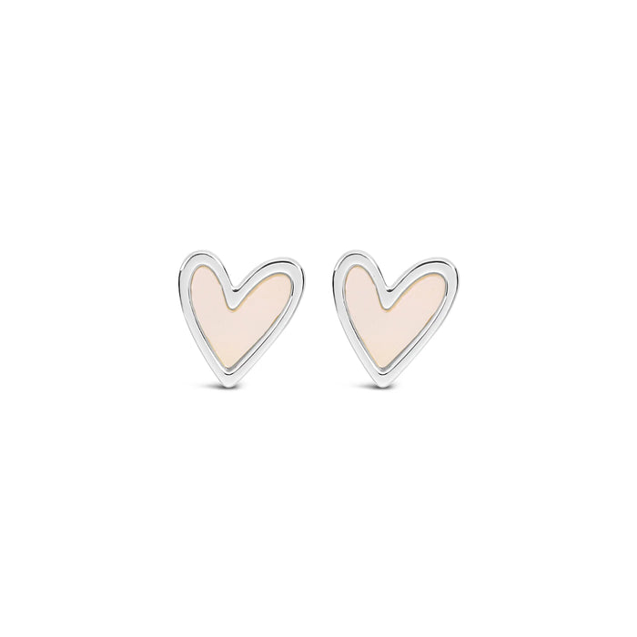 Park Lane Silver Plated Pearl Heart Shaped Stud Earrings