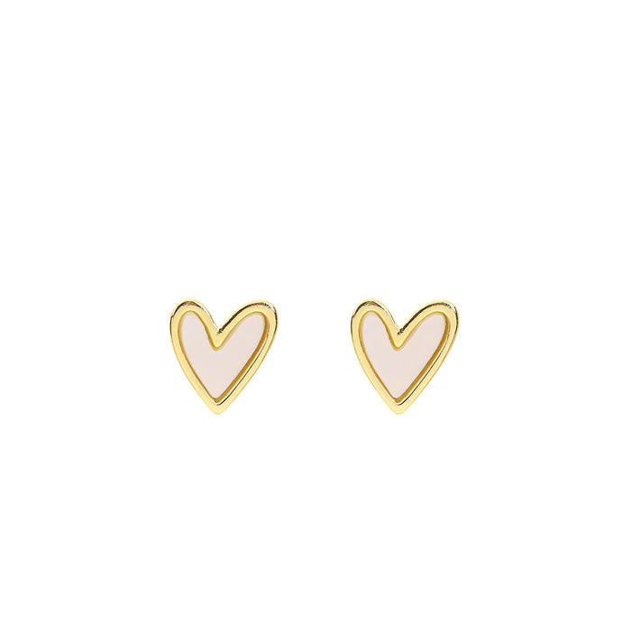 Park Lane Gold Plated Pearl Heart Shaped Stud Earrings