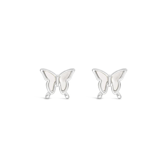 Park Lane Silver Plated Mother Of Pearl  Butterfly Shaped Earrings