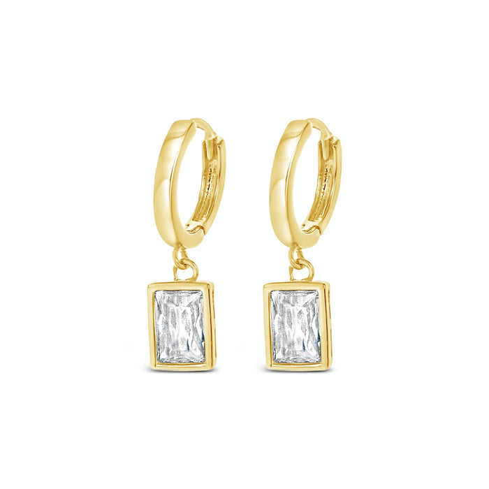 Park Lane Gold Plated Hoop Earrings with CZ Stones