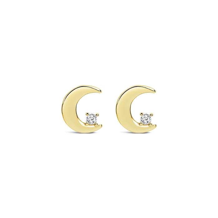 Park Lane Gold Plated Cubic Zirconia Crescent Moon Shaped Earrings