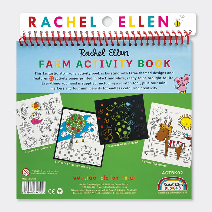 Rachel Ellen Activity Book With Scratch Art & Stickers - On The Farm