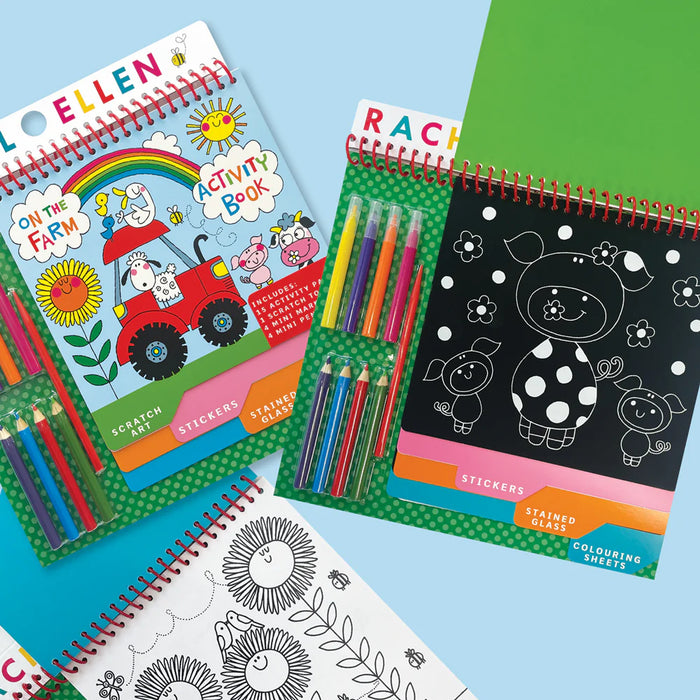 Rachel Ellen Activity Book With Scratch Art & Stickers - On The Farm