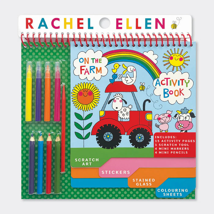 Rachel Ellen Activity Book With Scratch Art & Stickers - On The Farm