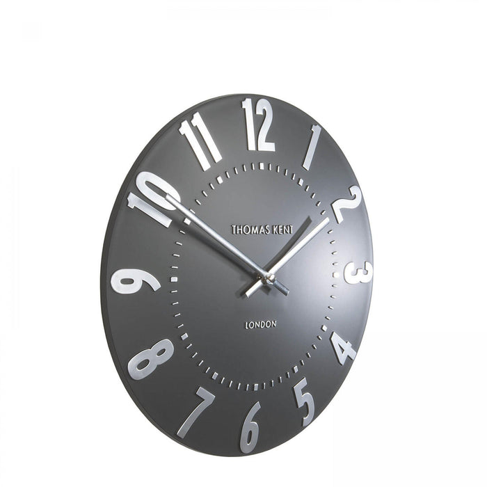 Thomas Kent 12" Mulberry Graphite Silver Wall Clock