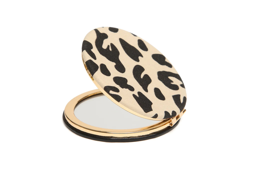 Alice Wheeler Light Leopard Round Compact Mirror