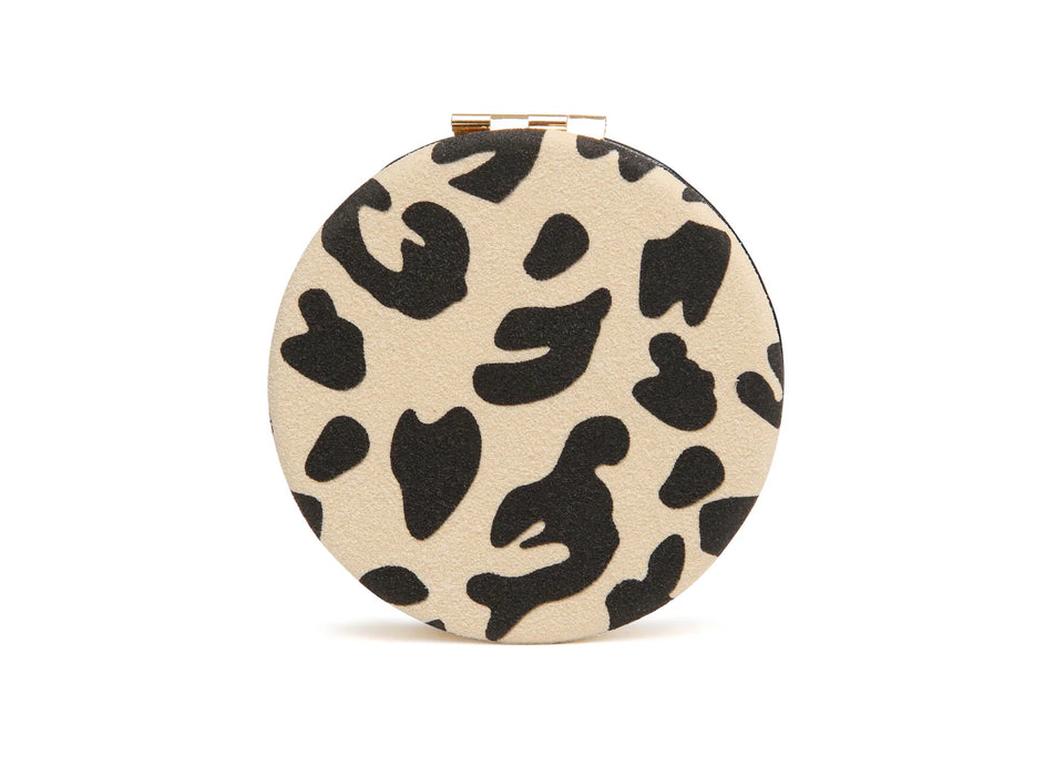 Alice Wheeler Light Leopard Round Compact Mirror