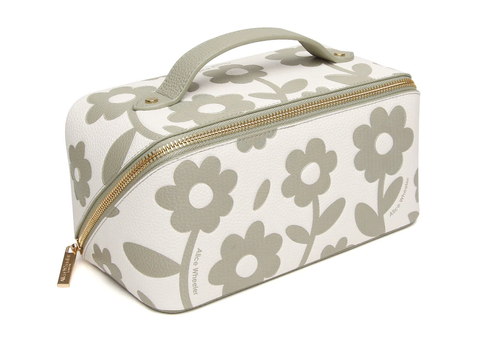 Alice Wheeler Pistachio Floral Train Case