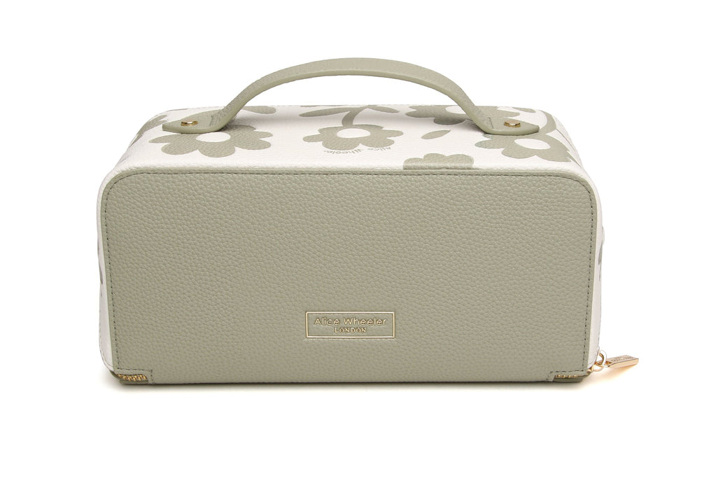 Alice Wheeler Pistachio Floral Train Case