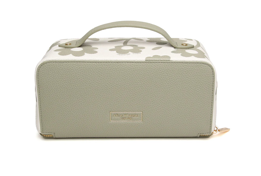 Alice Wheeler Pistachio Floral Train Case