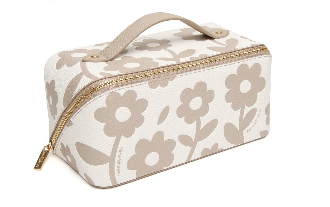 Alice Wheeler Stone Floral Train Case