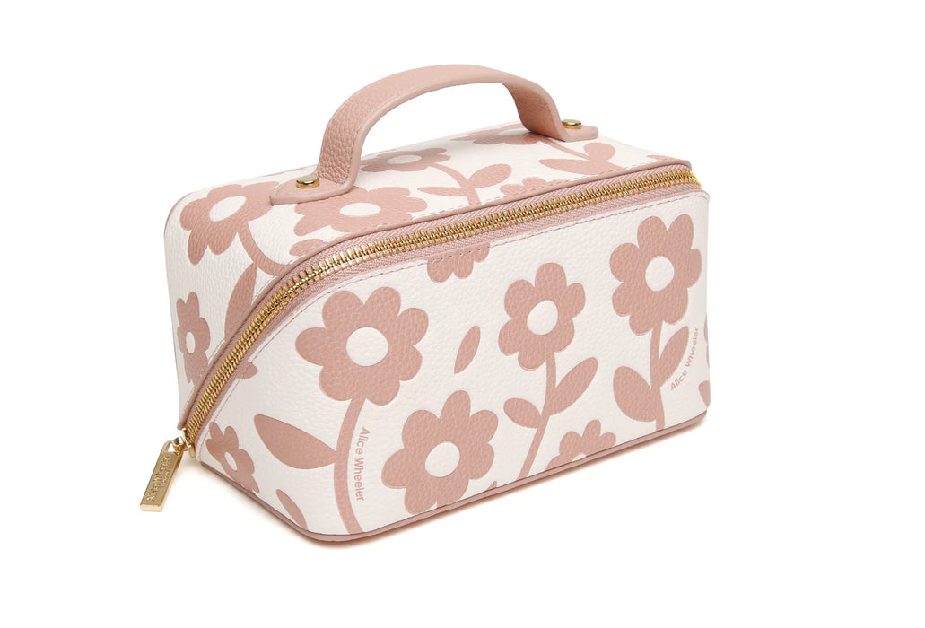 Alice Wheeler Pink Floral Mini Train Case