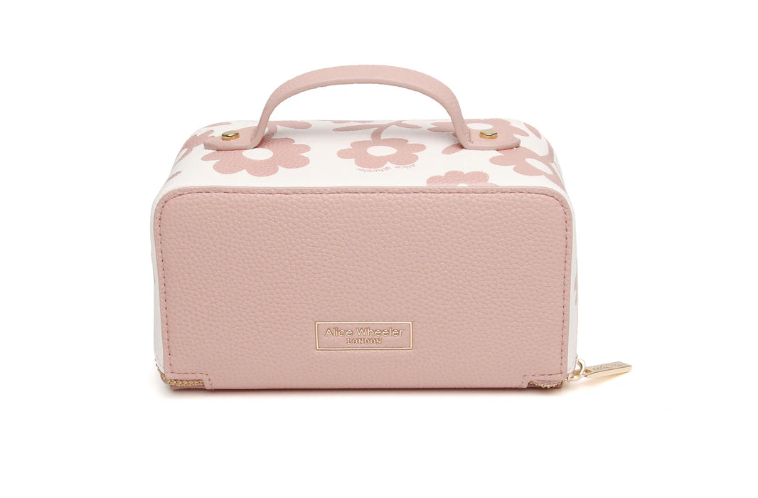 Alice Wheeler Pink Floral Mini Train Case