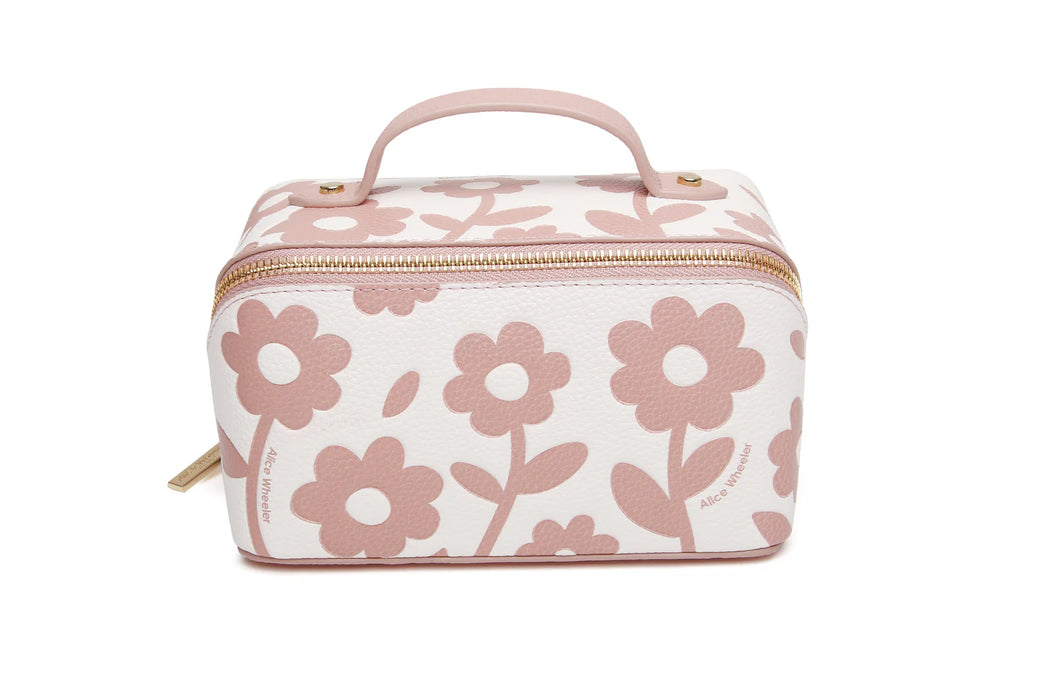 Alice Wheeler Pink Floral Mini Train Case