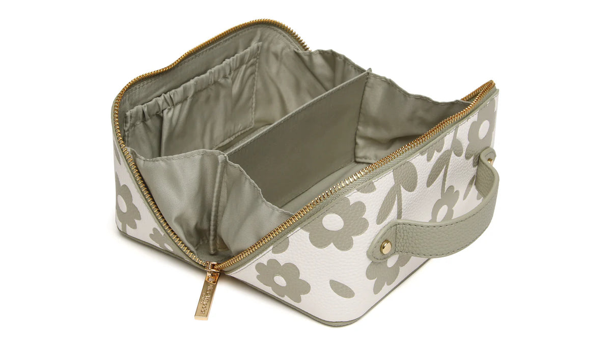 Alice Wheeler Pistachio Floral Mini Train Case