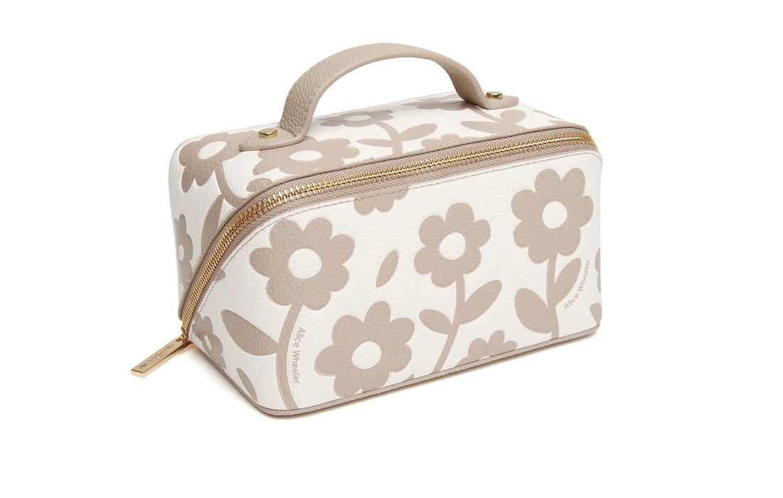 Alice Wheeler Stone Floral Mini Train Case