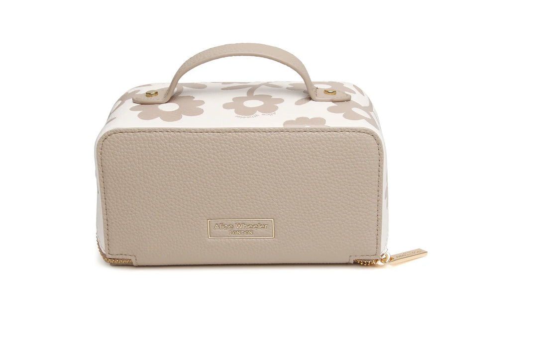 Alice Wheeler Stone Floral Mini Train Case