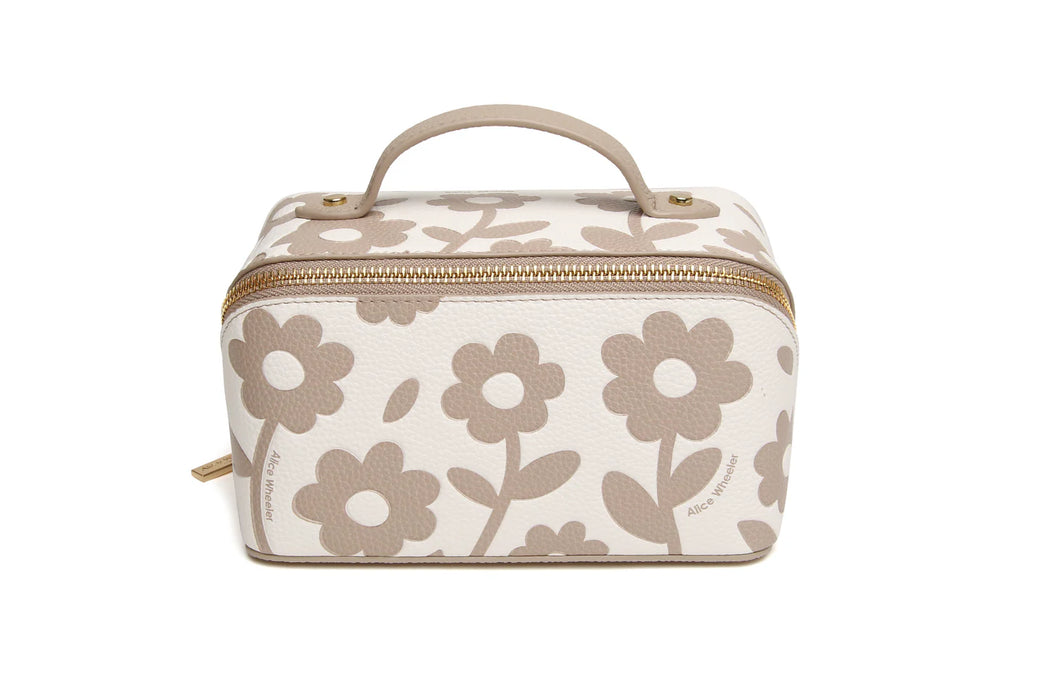 Alice Wheeler Stone Floral Mini Train Case