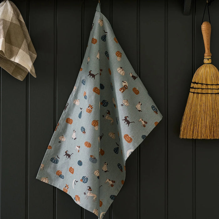 Sophie Allport Paws and Pumkpins Tea Towel