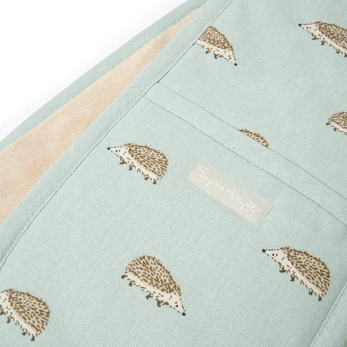 Sophie Allport Double Oven Glove - Hedgehogs Pale Green