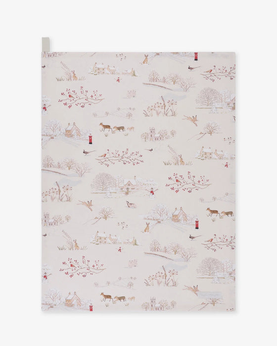 Sophie Allport Snowy Village Tea Towel