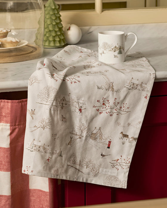 Sophie Allport Snowy Village Tea Towel