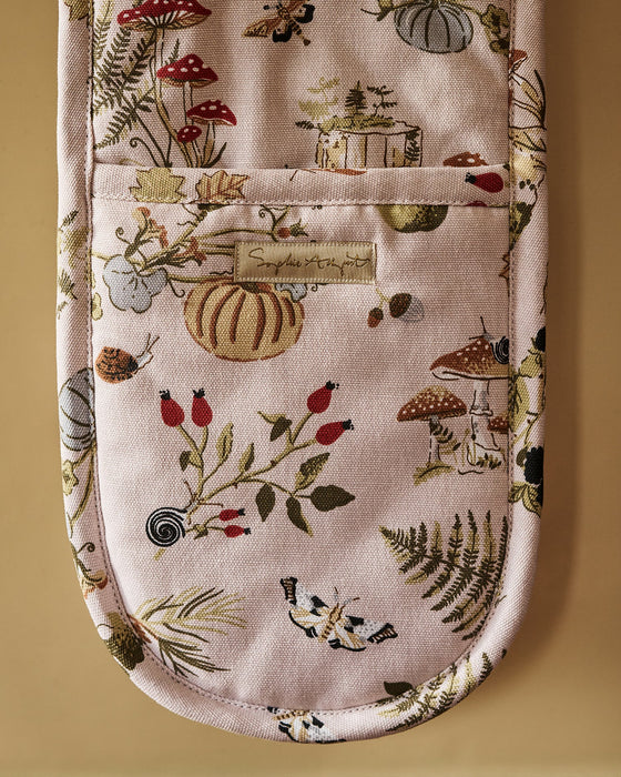 Sophie Allport Printed Binding Autumn Fora Double Oven Glove