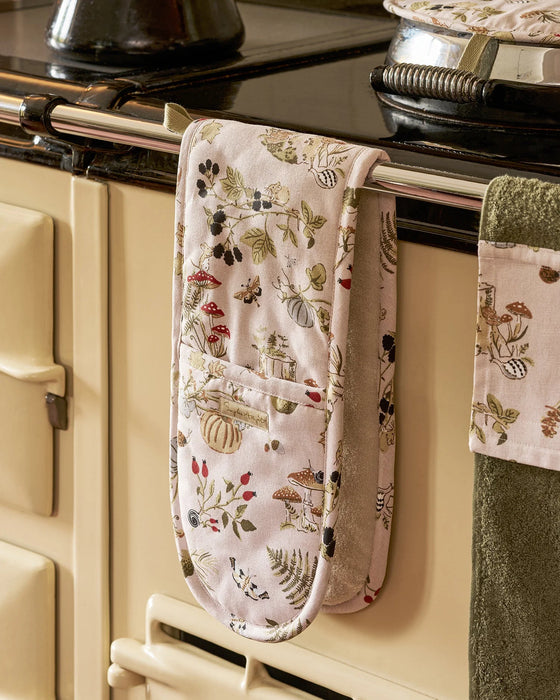 Sophie Allport Printed Binding Autumn Fora Double Oven Glove
