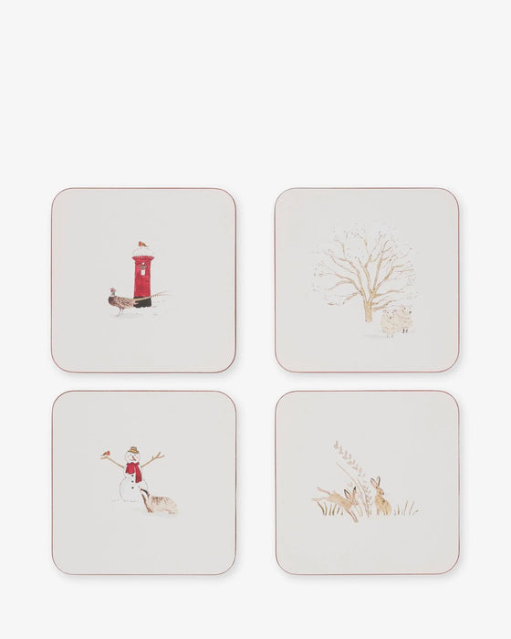 Sophie Allport Snowy Village Coasters (Set of 4)