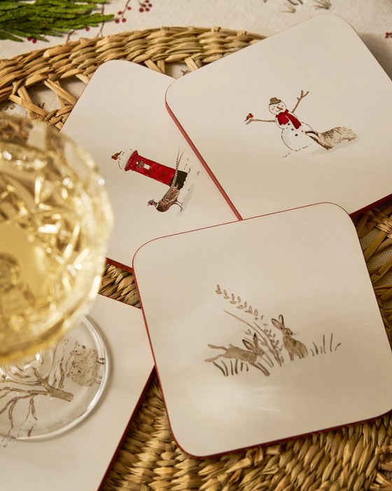 Sophie Allport Snowy Village Coasters (Set of 4)