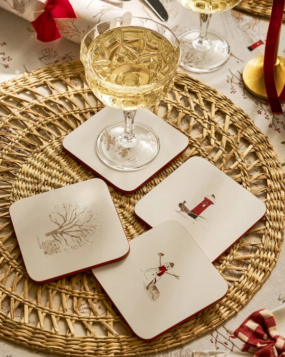 Sophie Allport Snowy Village Coasters (Set of 4)
