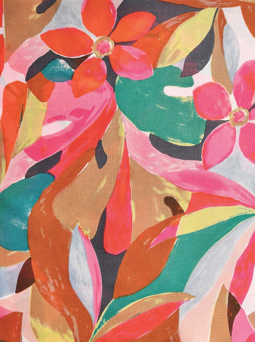 Hot Tomato Vintage Poly Silk Style Fuchsia And Floral Scarf