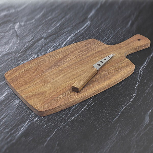 Acacia Cheese Board & Knife Set Oblong