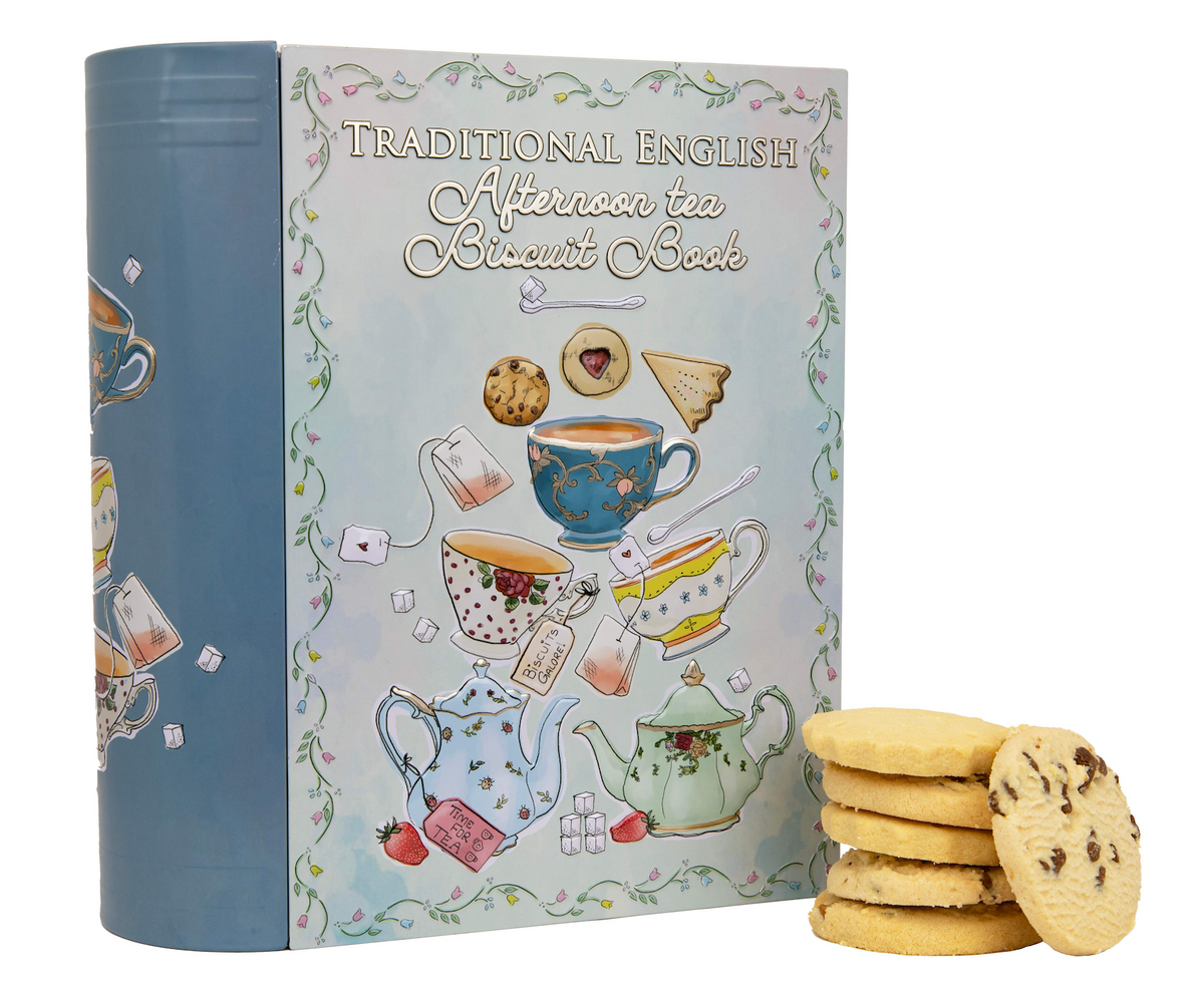 Afternoon Tea Book Tin with Shortbread Biscuits 450g — Maple Gifts