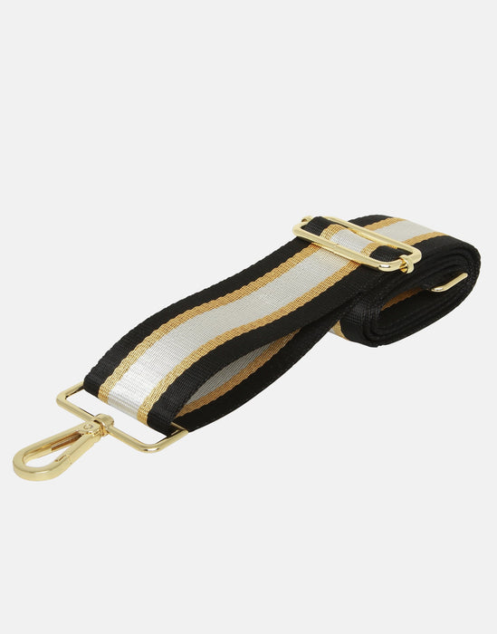 Alice Wheeler Black & Gold Stripe Cross Body Strap