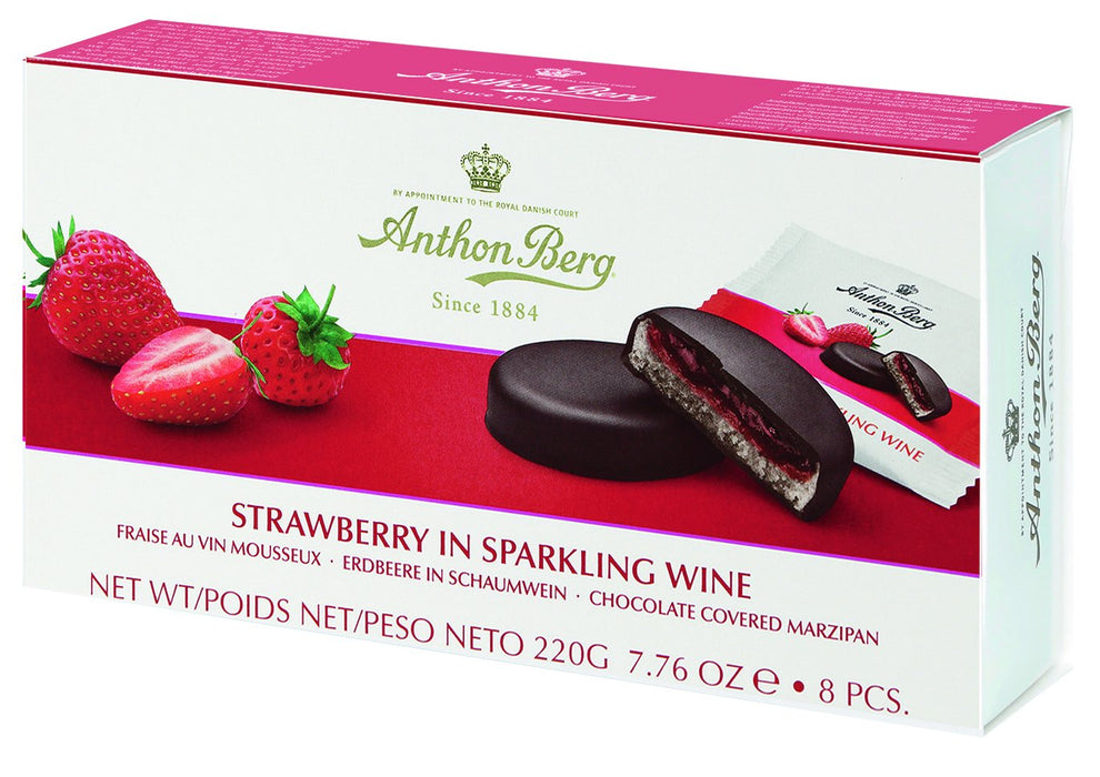Anthon Berg Strawberry And Sparkling Wine Marzipan 220g