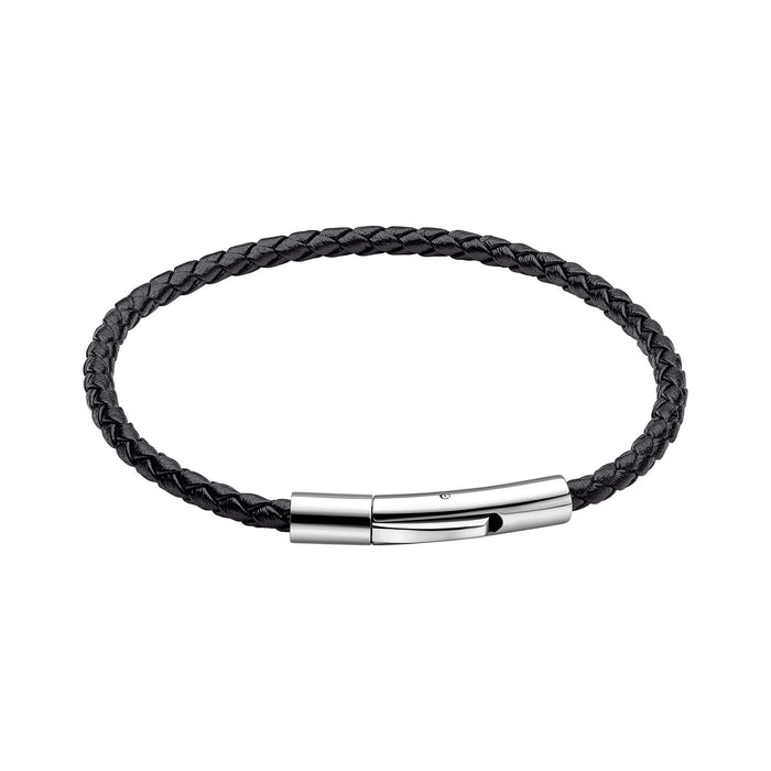 Fred Bennett Smaller Fit Leather Woven Bracelet Black
