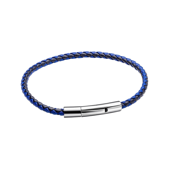 Fred Bennett Smaller Fit Leather Woven Bracelet Blue