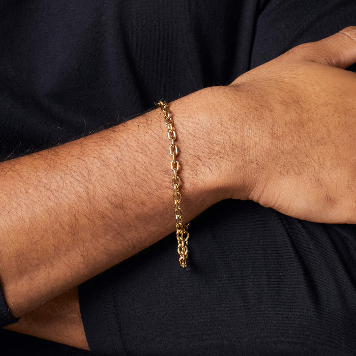 Fred Bennett Stainless Steel Cable Link Bracelet Gold Plated